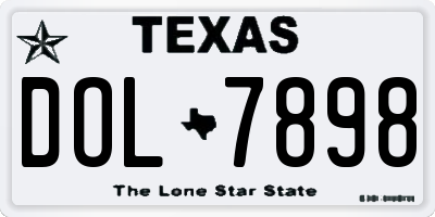 TX license plate DOL7898
