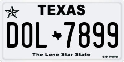 TX license plate DOL7899