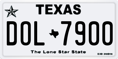 TX license plate DOL7900