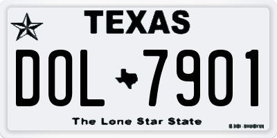 TX license plate DOL7901