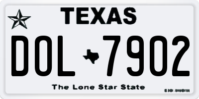 TX license plate DOL7902