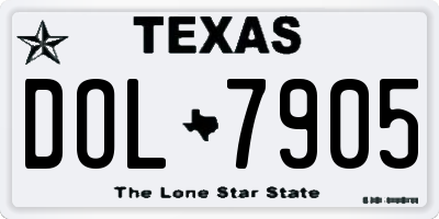 TX license plate DOL7905