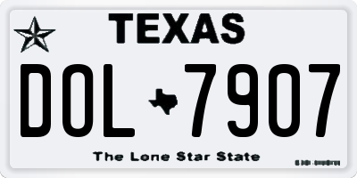 TX license plate DOL7907
