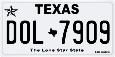 TX license plate DOL7909