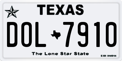 TX license plate DOL7910