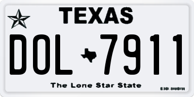 TX license plate DOL7911
