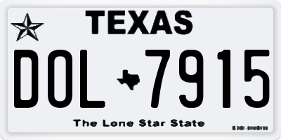 TX license plate DOL7915