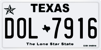 TX license plate DOL7916