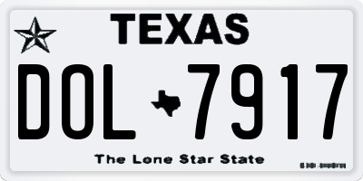 TX license plate DOL7917