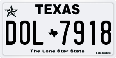TX license plate DOL7918