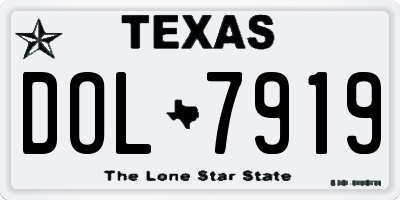 TX license plate DOL7919