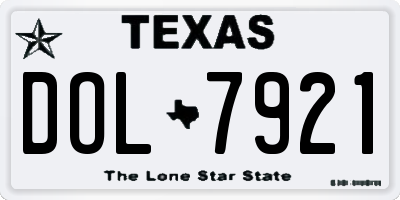 TX license plate DOL7921