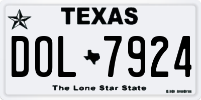 TX license plate DOL7924