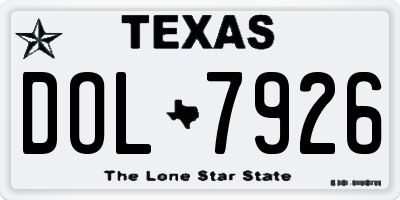 TX license plate DOL7926