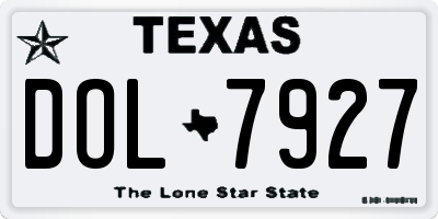 TX license plate DOL7927
