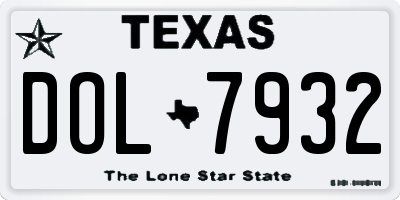 TX license plate DOL7932