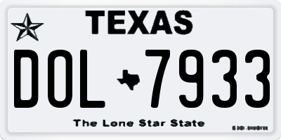 TX license plate DOL7933