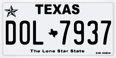 TX license plate DOL7937