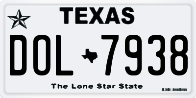 TX license plate DOL7938