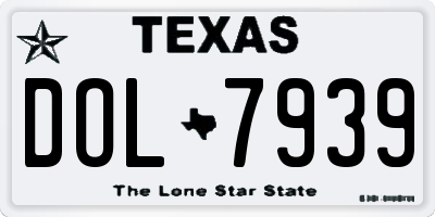 TX license plate DOL7939
