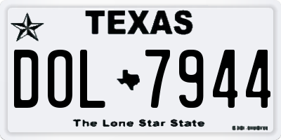 TX license plate DOL7944