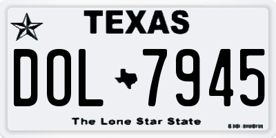 TX license plate DOL7945