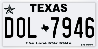 TX license plate DOL7946