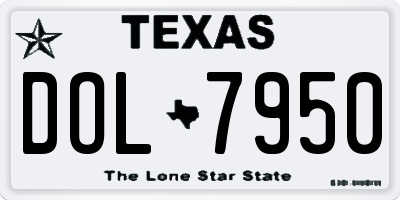 TX license plate DOL7950