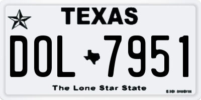 TX license plate DOL7951