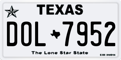 TX license plate DOL7952