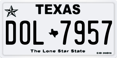 TX license plate DOL7957