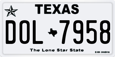 TX license plate DOL7958