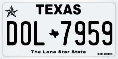 TX license plate DOL7959