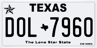 TX license plate DOL7960