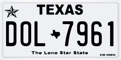 TX license plate DOL7961
