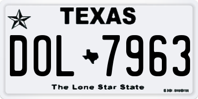 TX license plate DOL7963