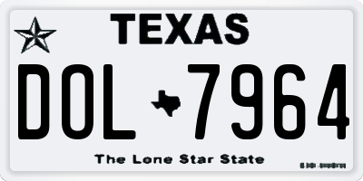 TX license plate DOL7964