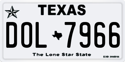 TX license plate DOL7966