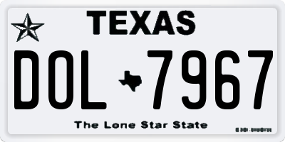 TX license plate DOL7967