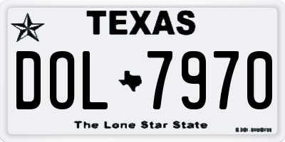 TX license plate DOL7970