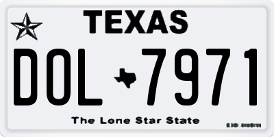 TX license plate DOL7971