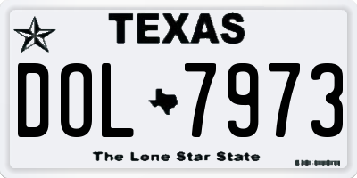 TX license plate DOL7973