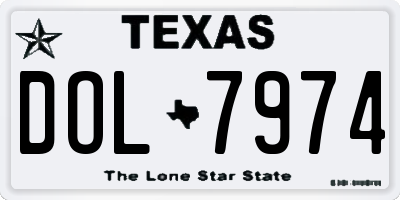 TX license plate DOL7974