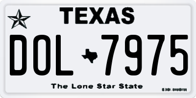 TX license plate DOL7975
