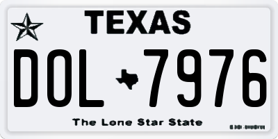 TX license plate DOL7976