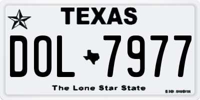 TX license plate DOL7977