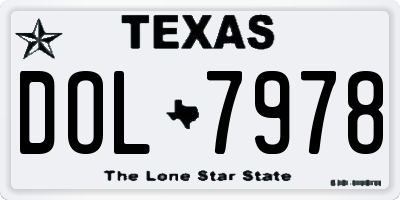 TX license plate DOL7978