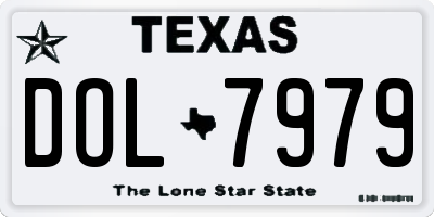 TX license plate DOL7979