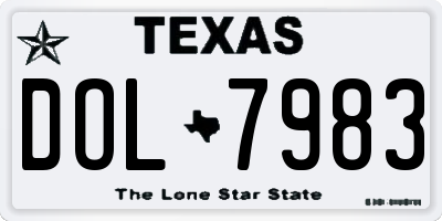 TX license plate DOL7983