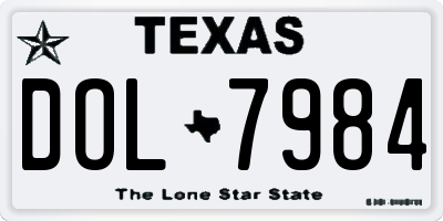 TX license plate DOL7984
